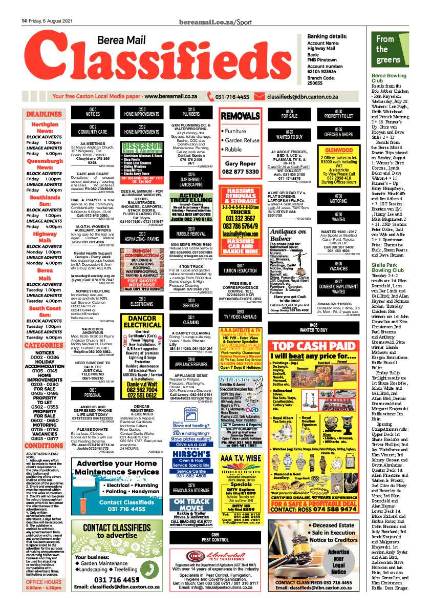 Berea Mail 6 August 2021 page 14