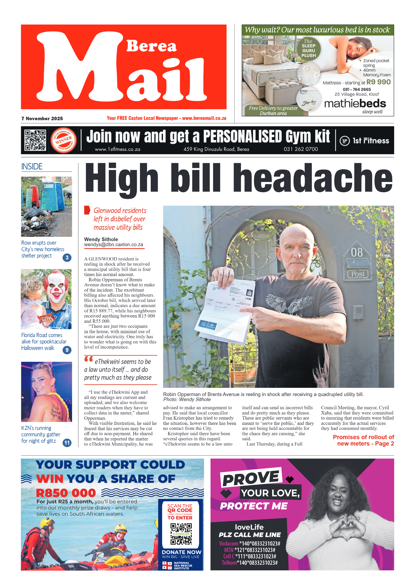 Berea Mail 7 November 2025 page 1