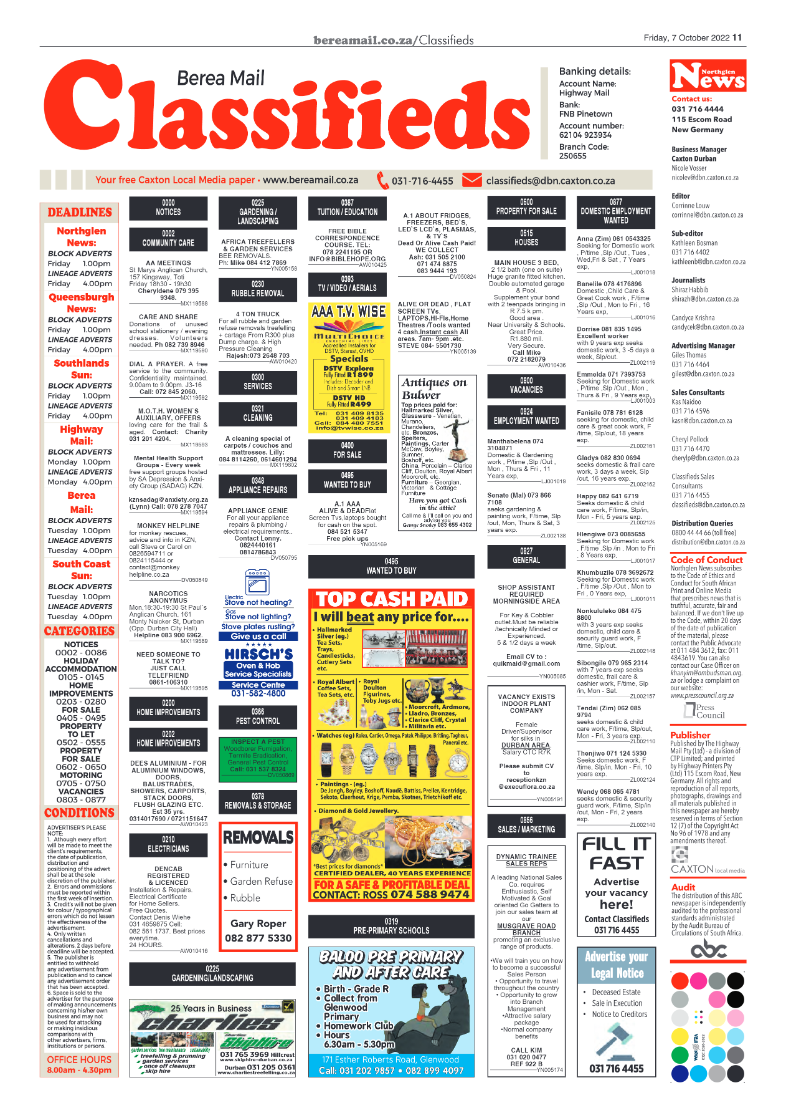 Berea Mail 7 October 2022 page 11