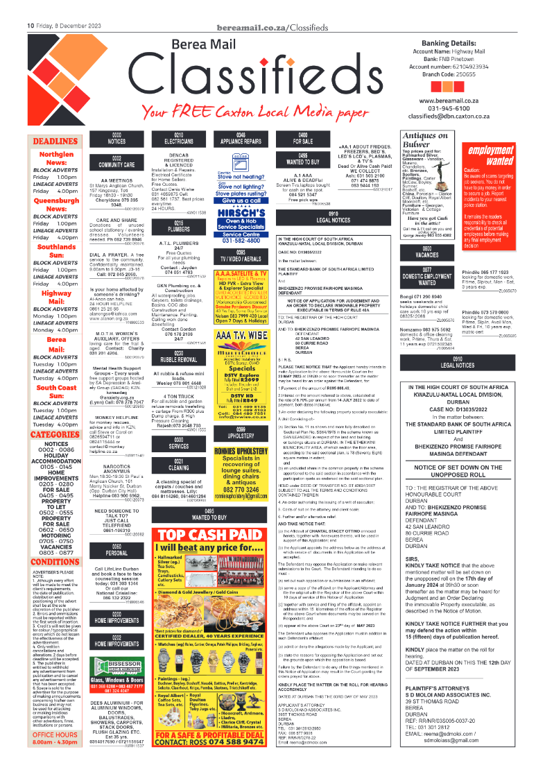Berea Mail 8 December 2023 page 10
