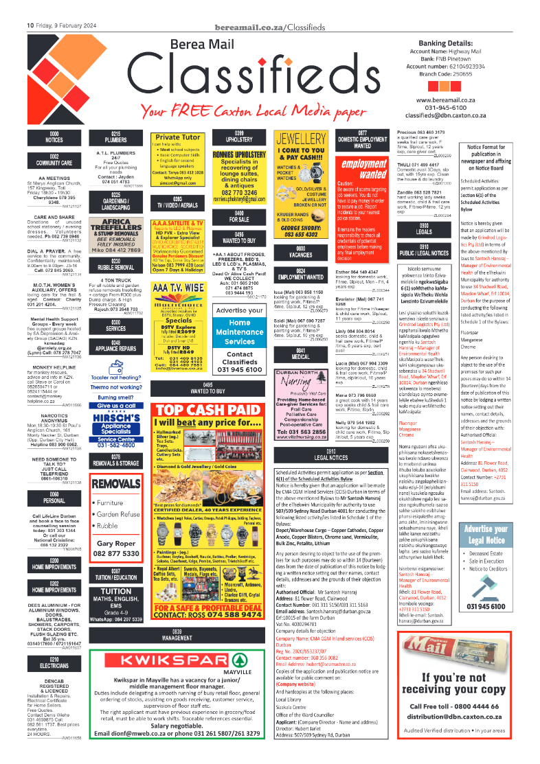 Berea Mail 9 February 2024 page 10