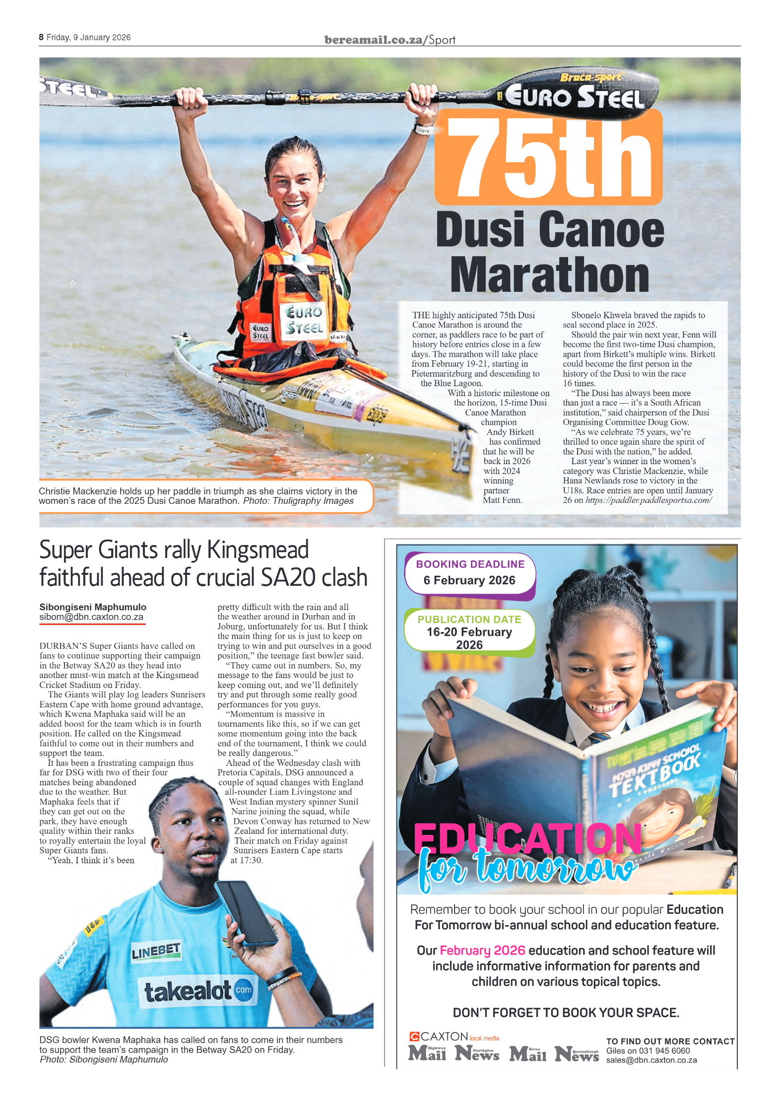 Berea Mail 9 January 2026 page 8