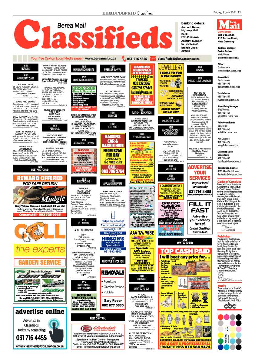 Berea Mail 9 July 2021 page 11