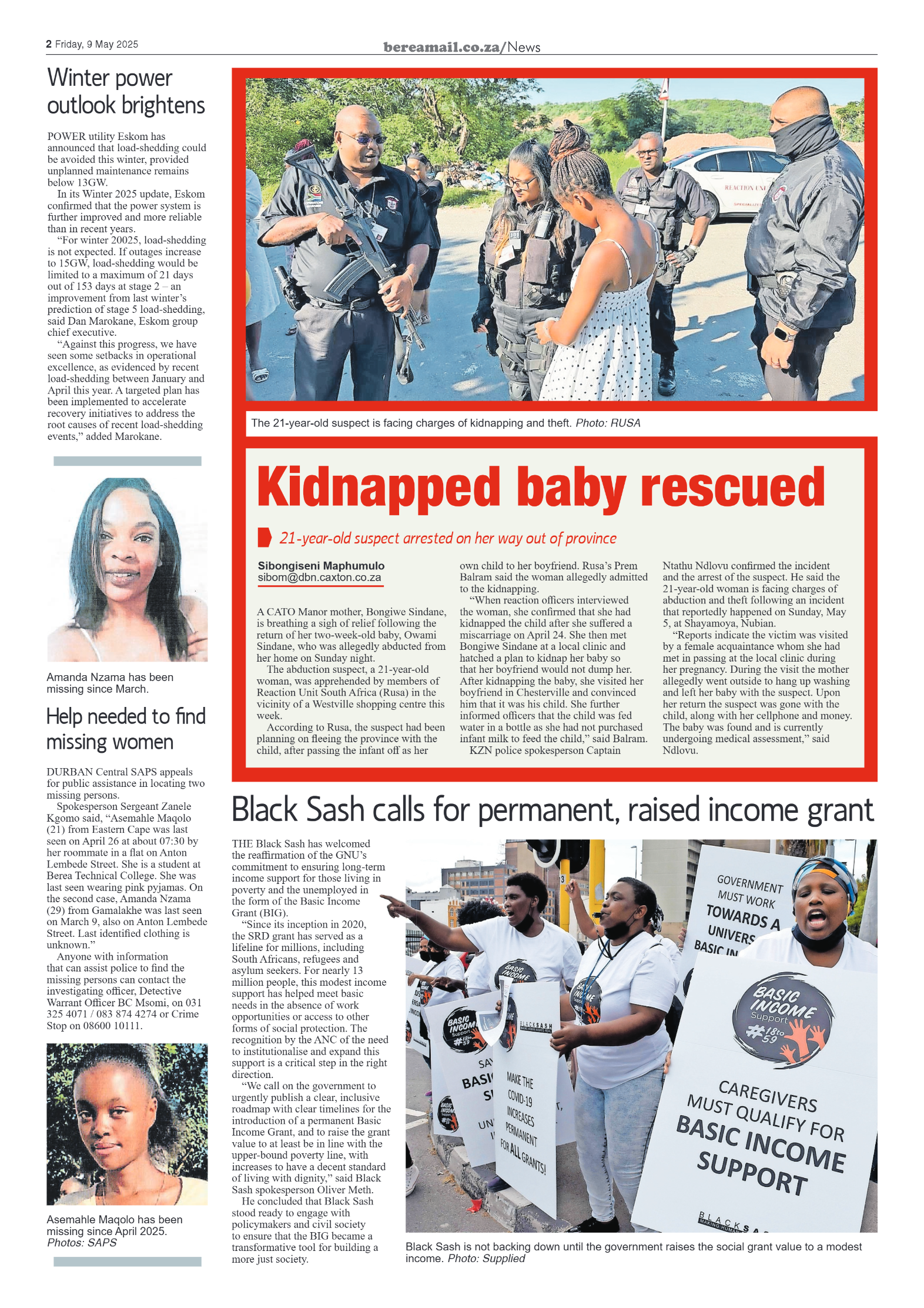 Berea Mail 9 May 2025 page 2