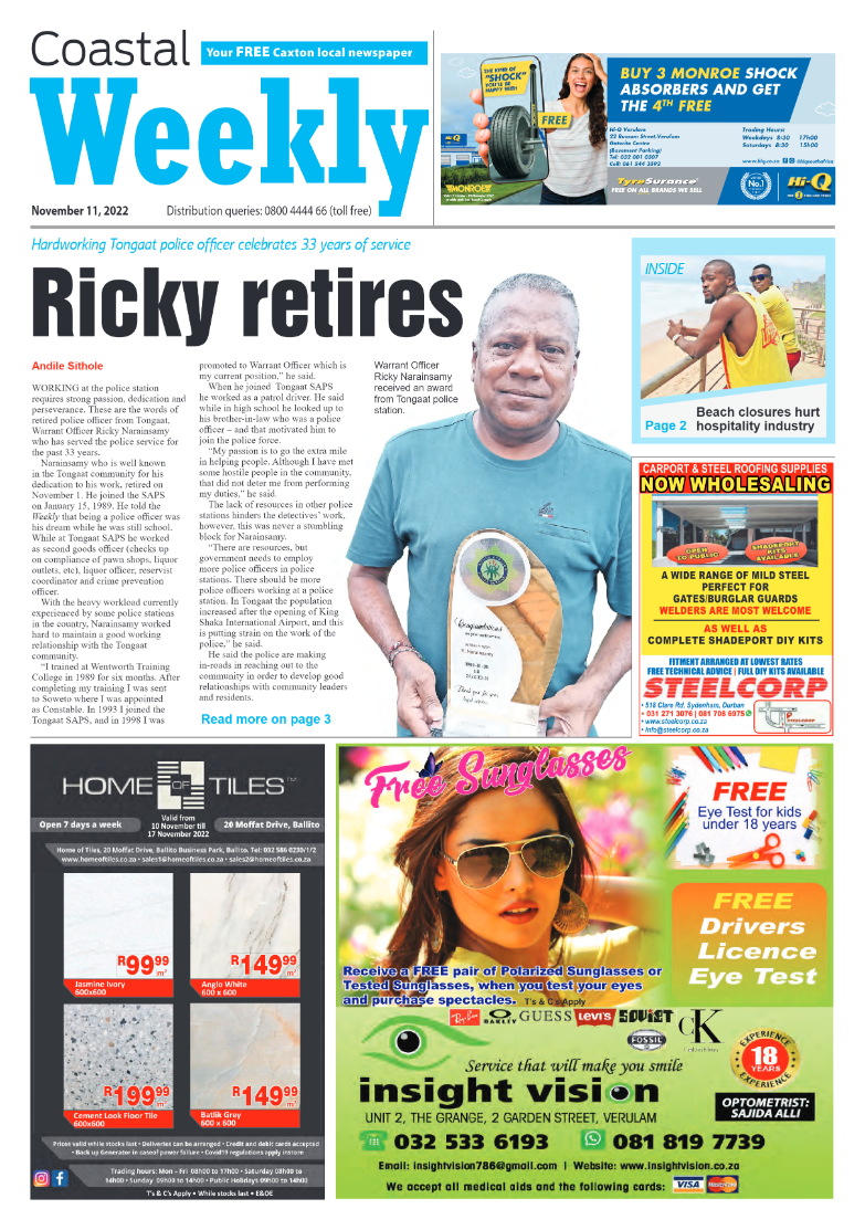 Coastal Weekly 11 November 2022 page 1