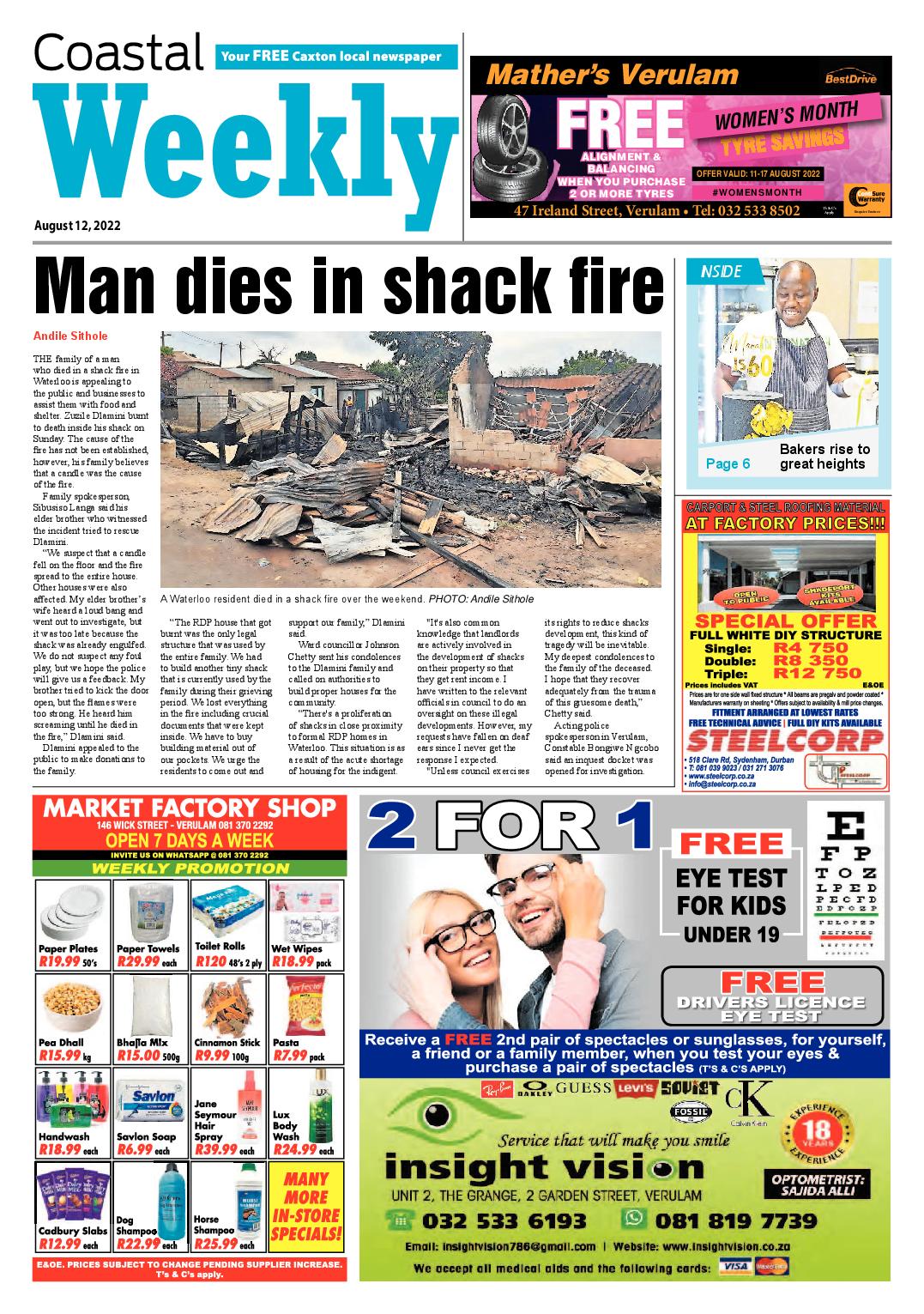 Coastal Weekly 12 August 2022 page 1
