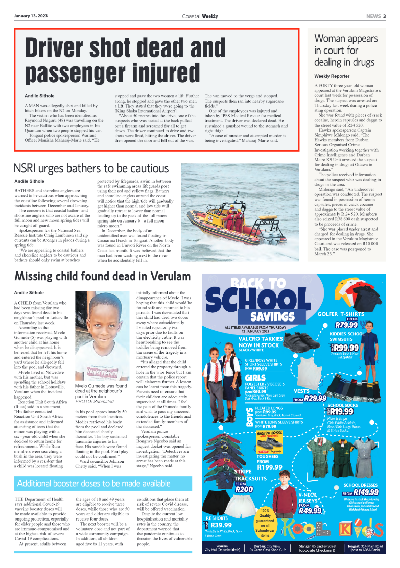 Coastal Weekly 13 January 2023 page 3