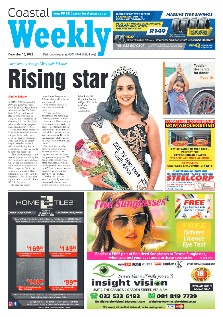 Coastal Weekly 16 December 2022 page 1