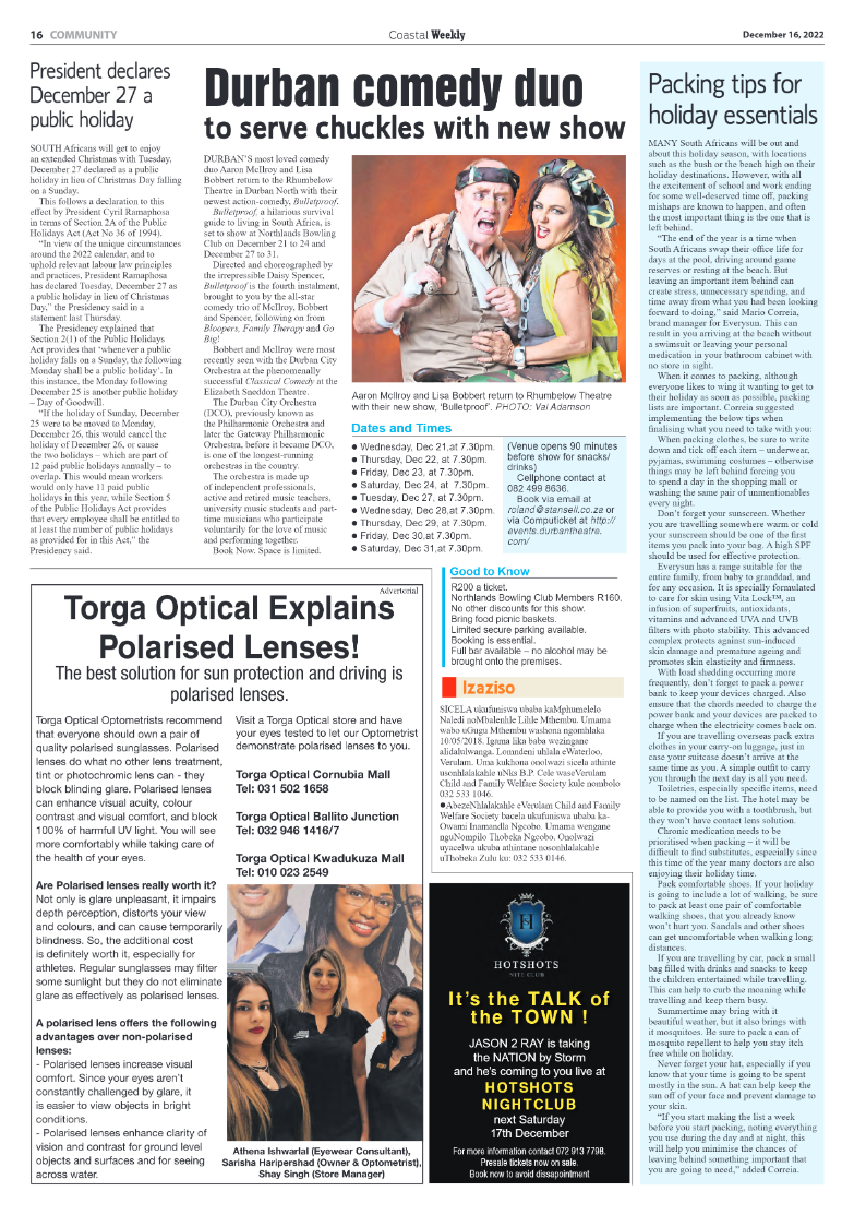 Coastal Weekly 16 December 2022 page 16