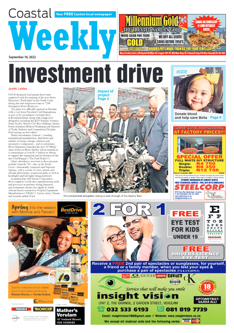 Coastal Weekly 16 September 2022 page 1