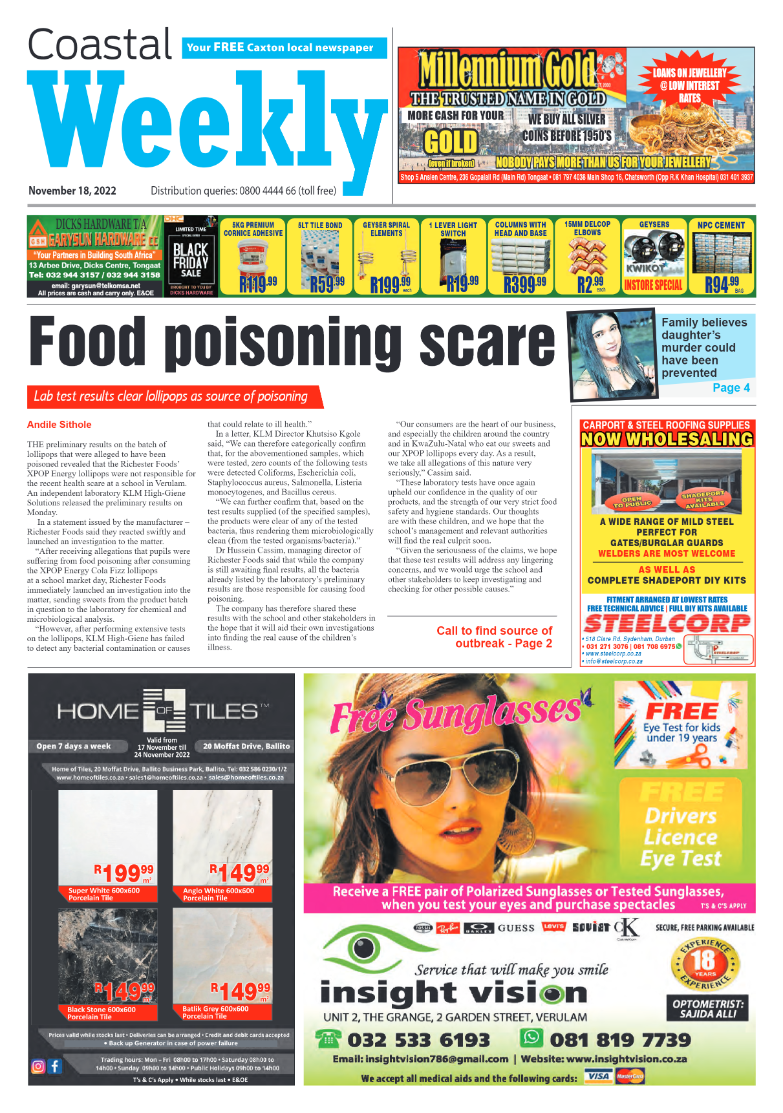 Coastal Weekly 18 November 2022 page 1