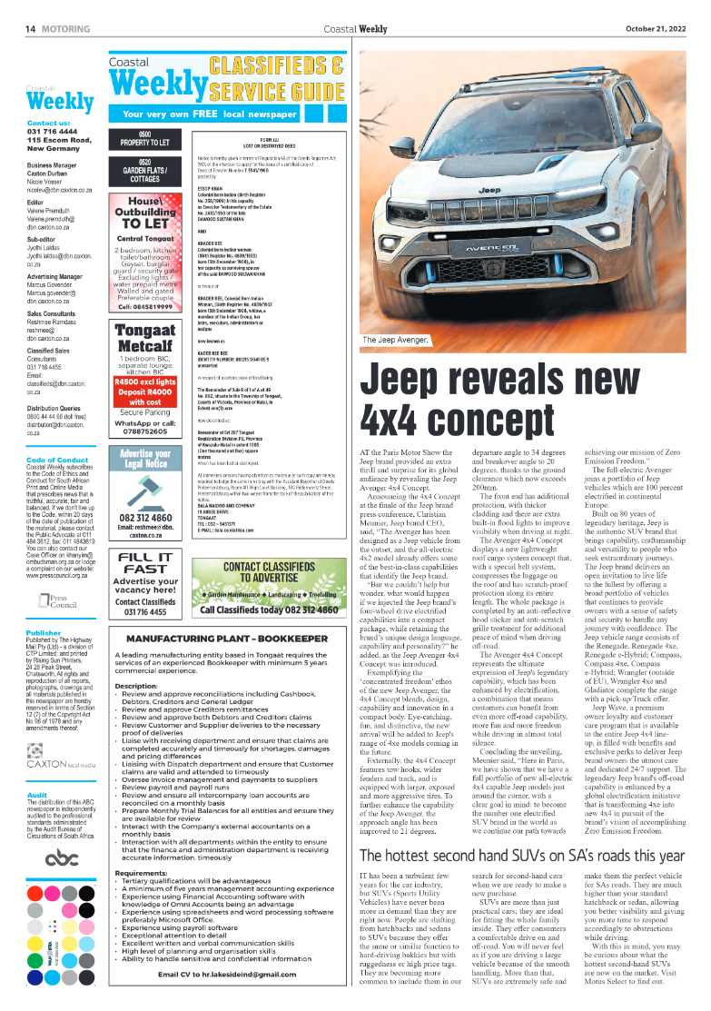 Coastal Weekly 21 October 2022 page 14