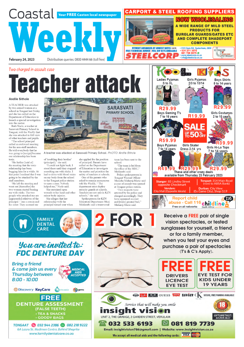 Coastal Weekly 24 February 2023 page 1