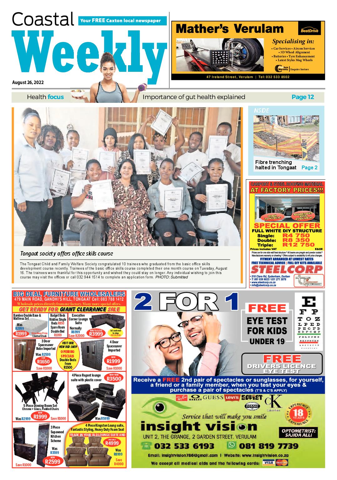 Coastal Weekly 26 August 2022 page 1
