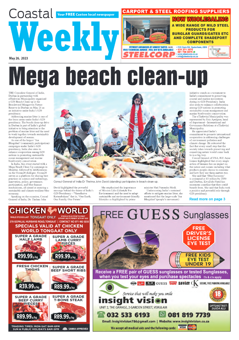 Coastal Weekly 26 May 2023 page 1