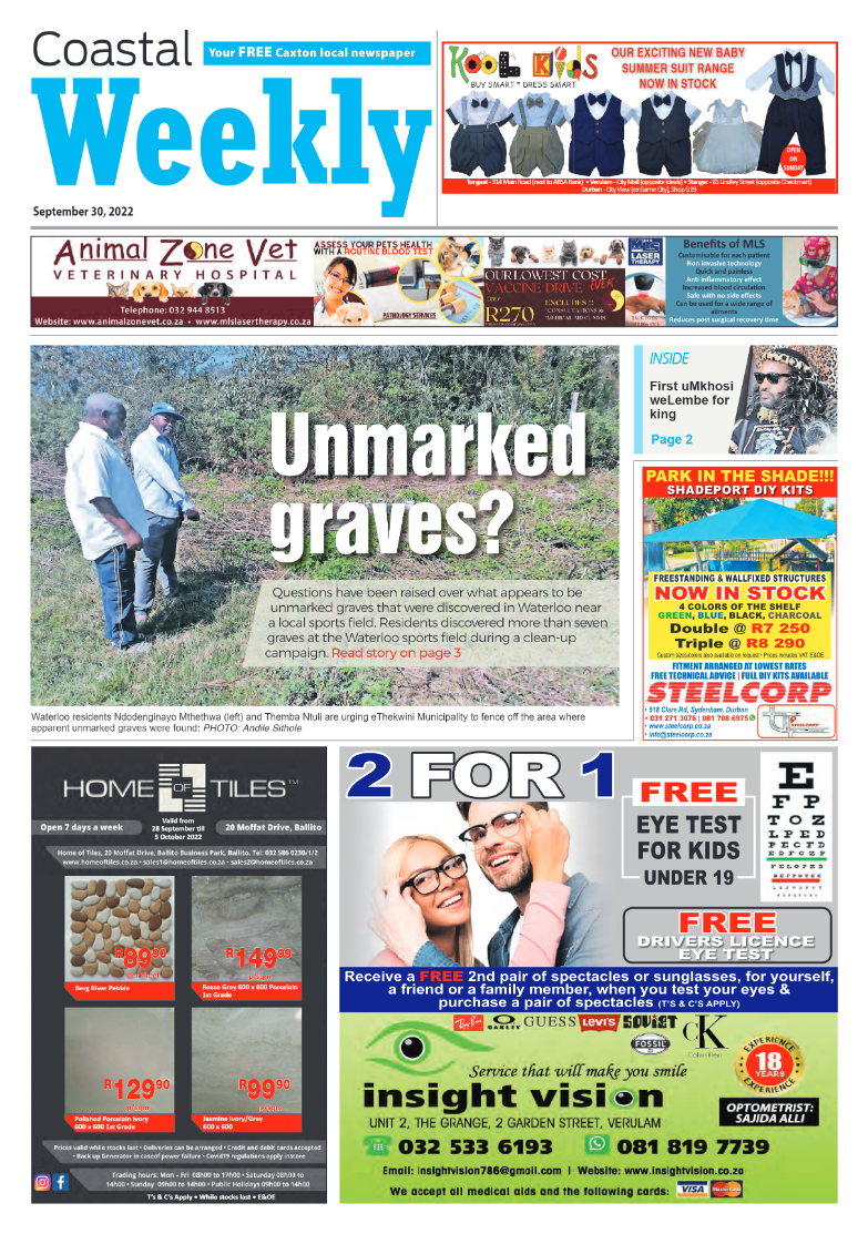 Coastal Weekly 30 September 2022 page 1