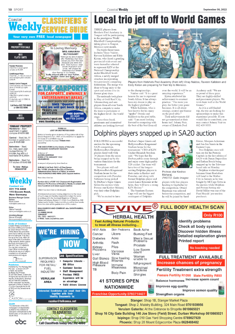 Coastal Weekly 30 September 2022 page 10