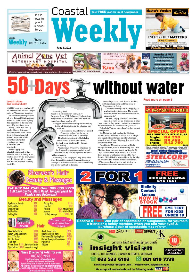 Coastal Weekly 3 June 2022 page 1