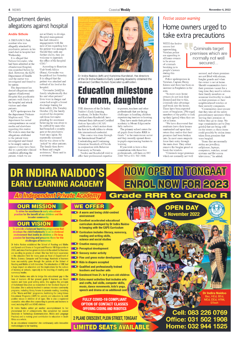 Coastal Weekly 4 November 2022 page 4
