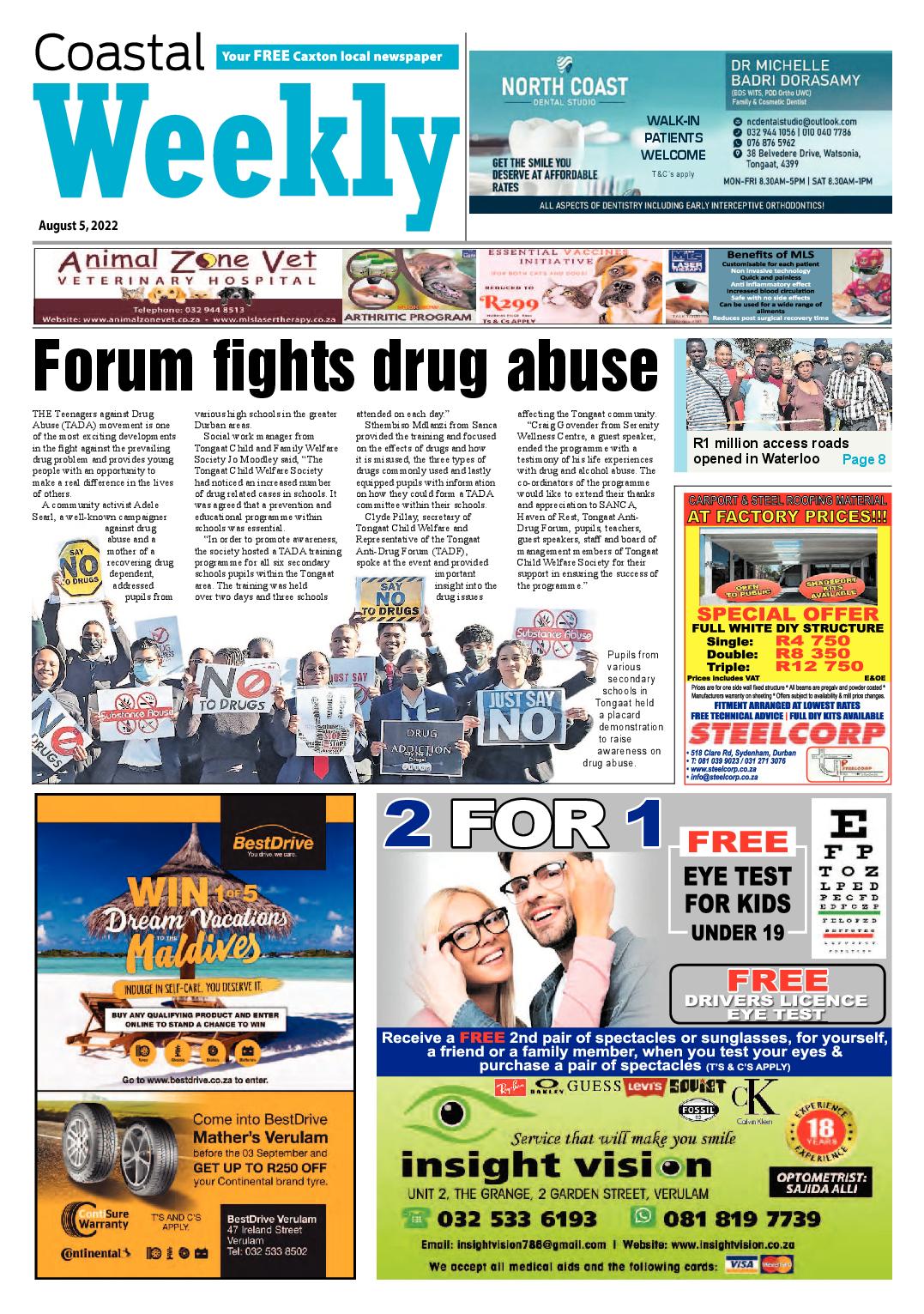 Coastal Weekly 5 August 2022 page 1