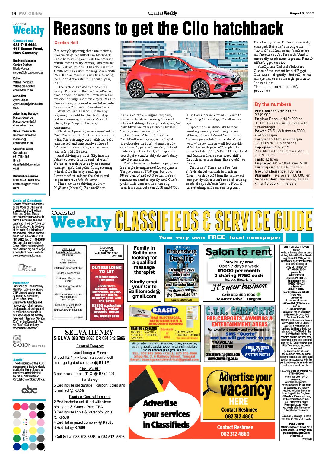 Coastal Weekly 5 August 2022 page 14