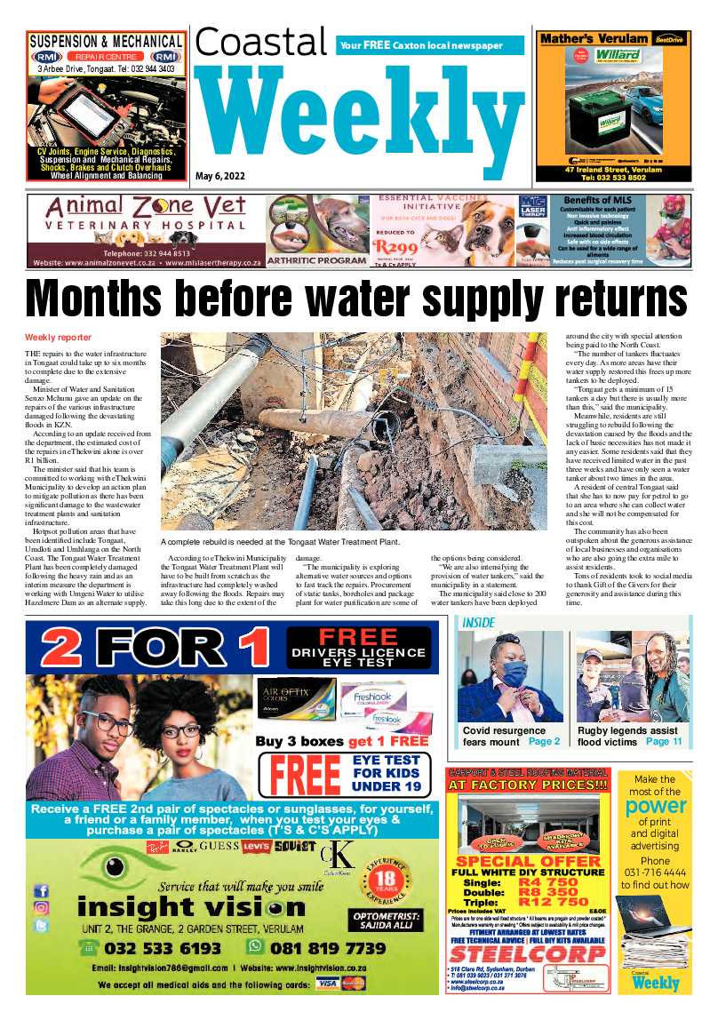 Coastal Weekly 6 May 2022 page 1