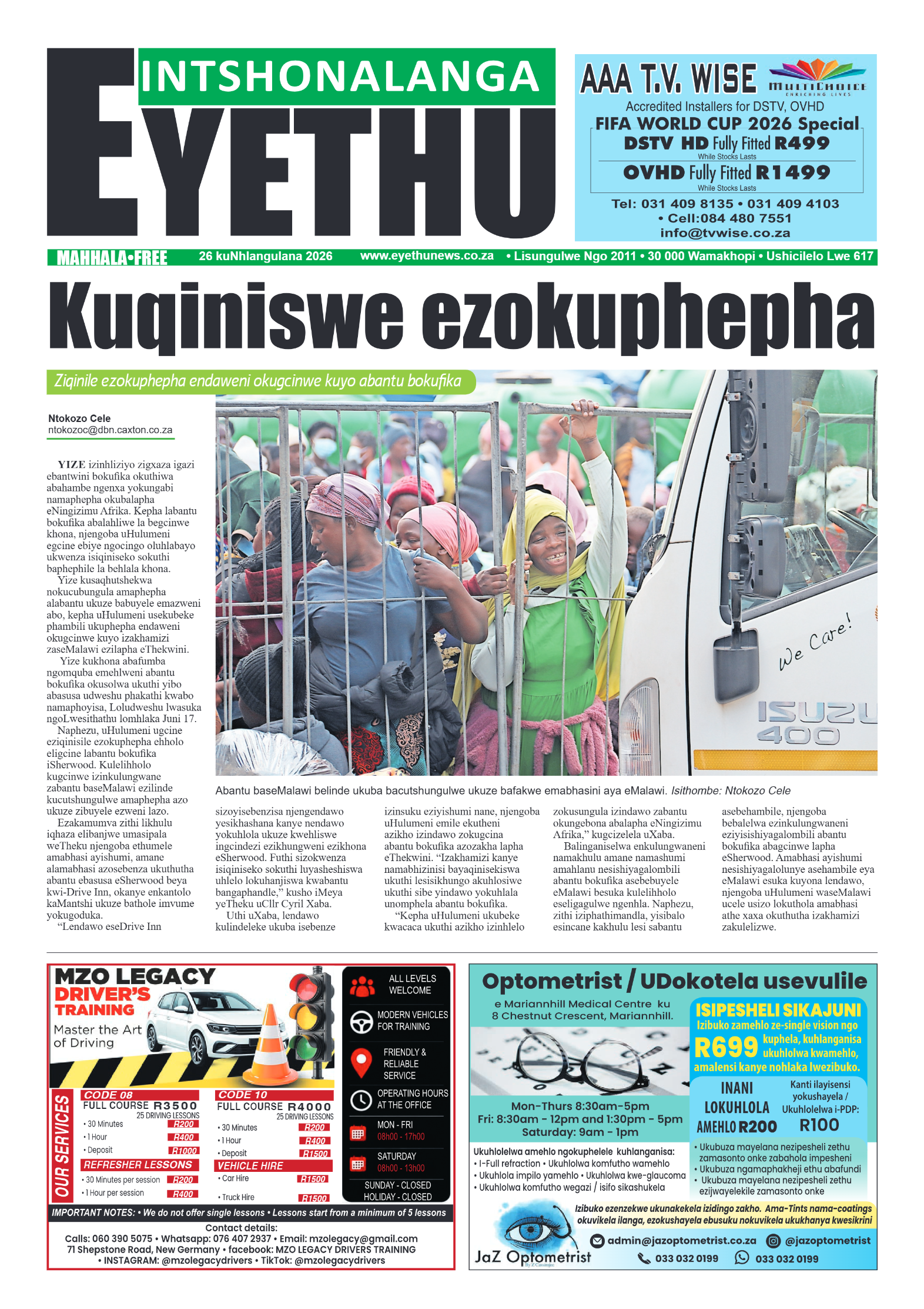Eyethu Intshonalanga 26 June 2026 page 1