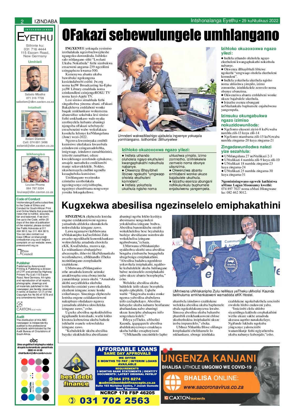 Eyethu Intshonalanga 29 July 2022 page 2