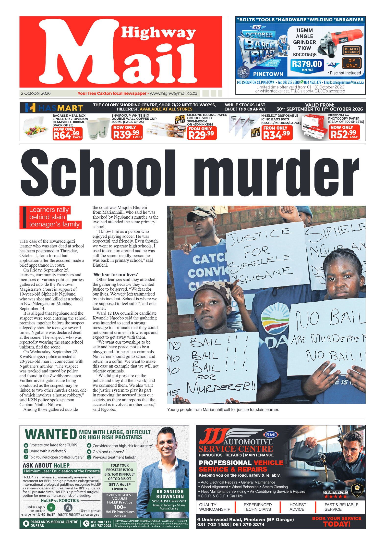 Highway Mail 02 October 2026 page 1