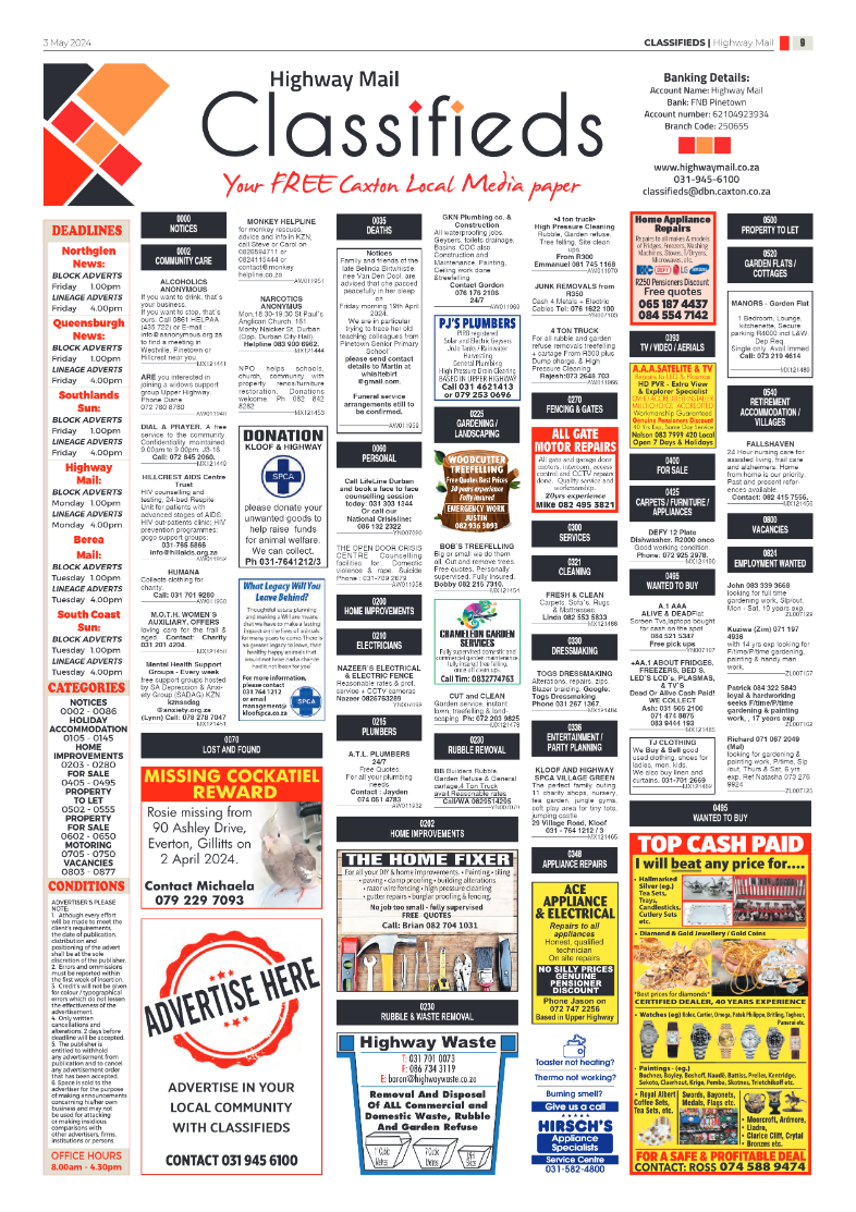 Highway Mail 03 May 2024 page 9