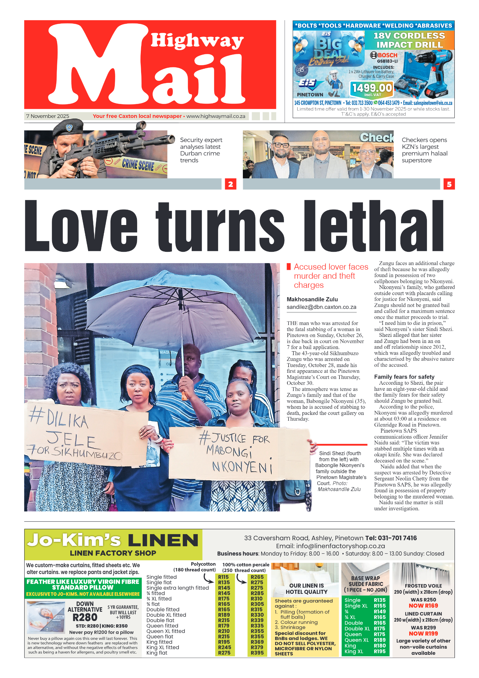 Highway Mail 07 November 2025 page 1
