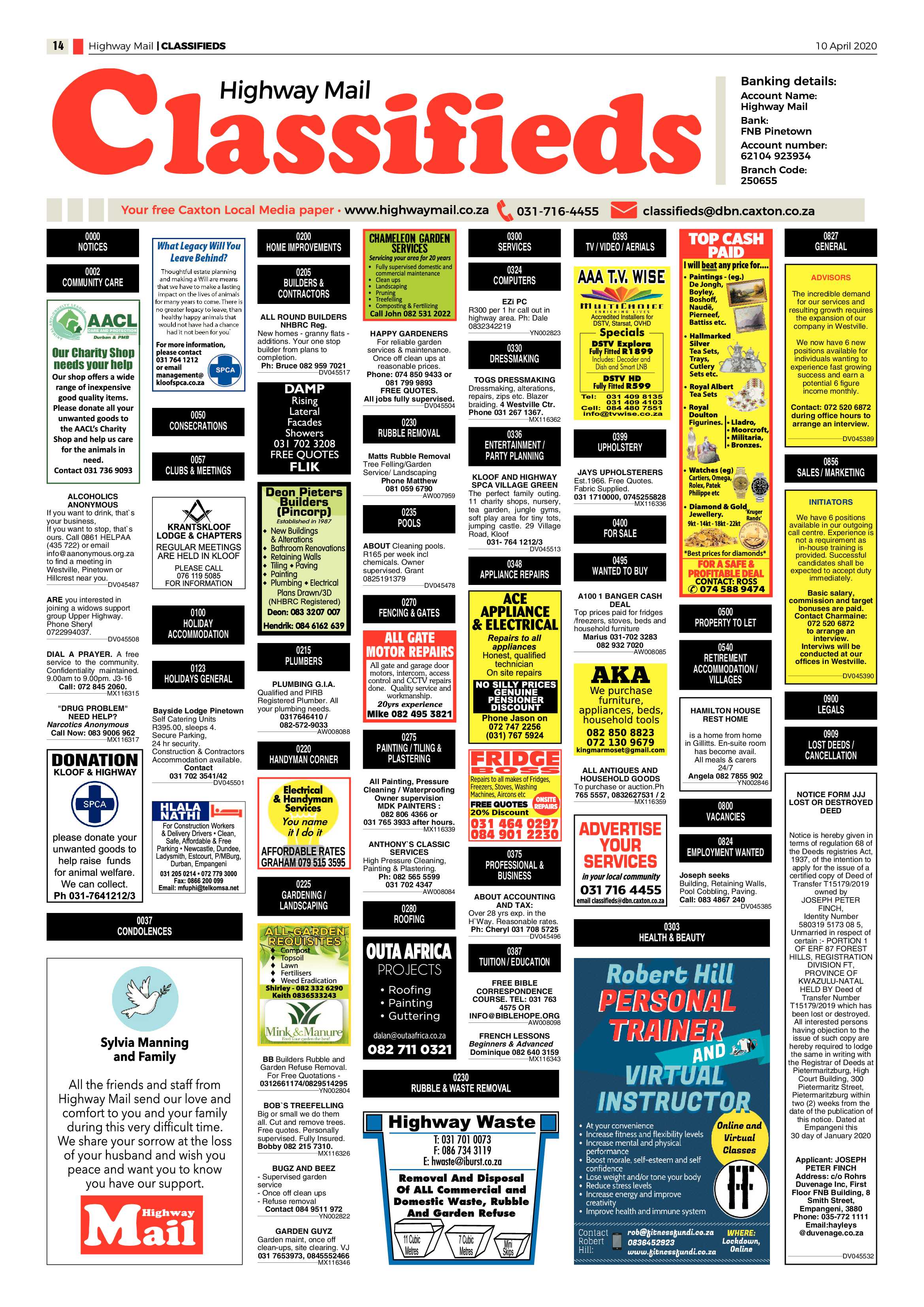 Highway Mail 10 April 2020 page 14