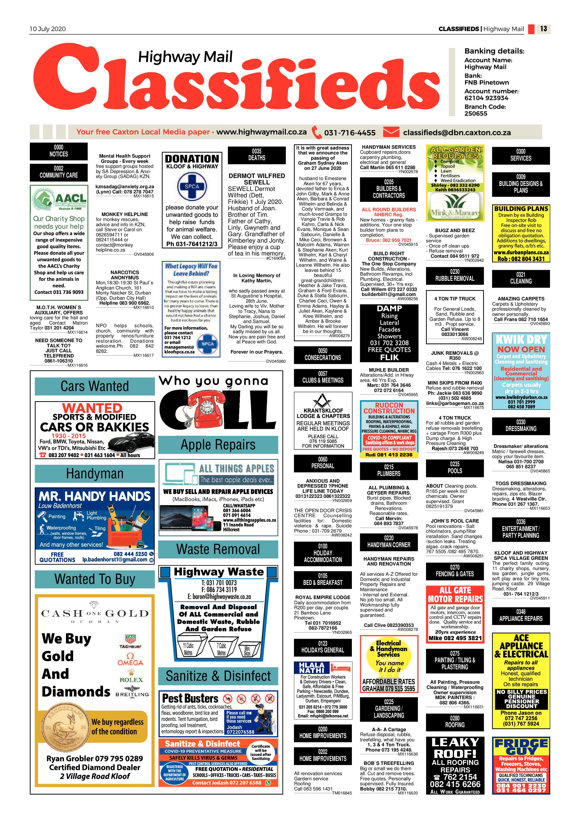 Highway Mail 10 July 2020 page 13