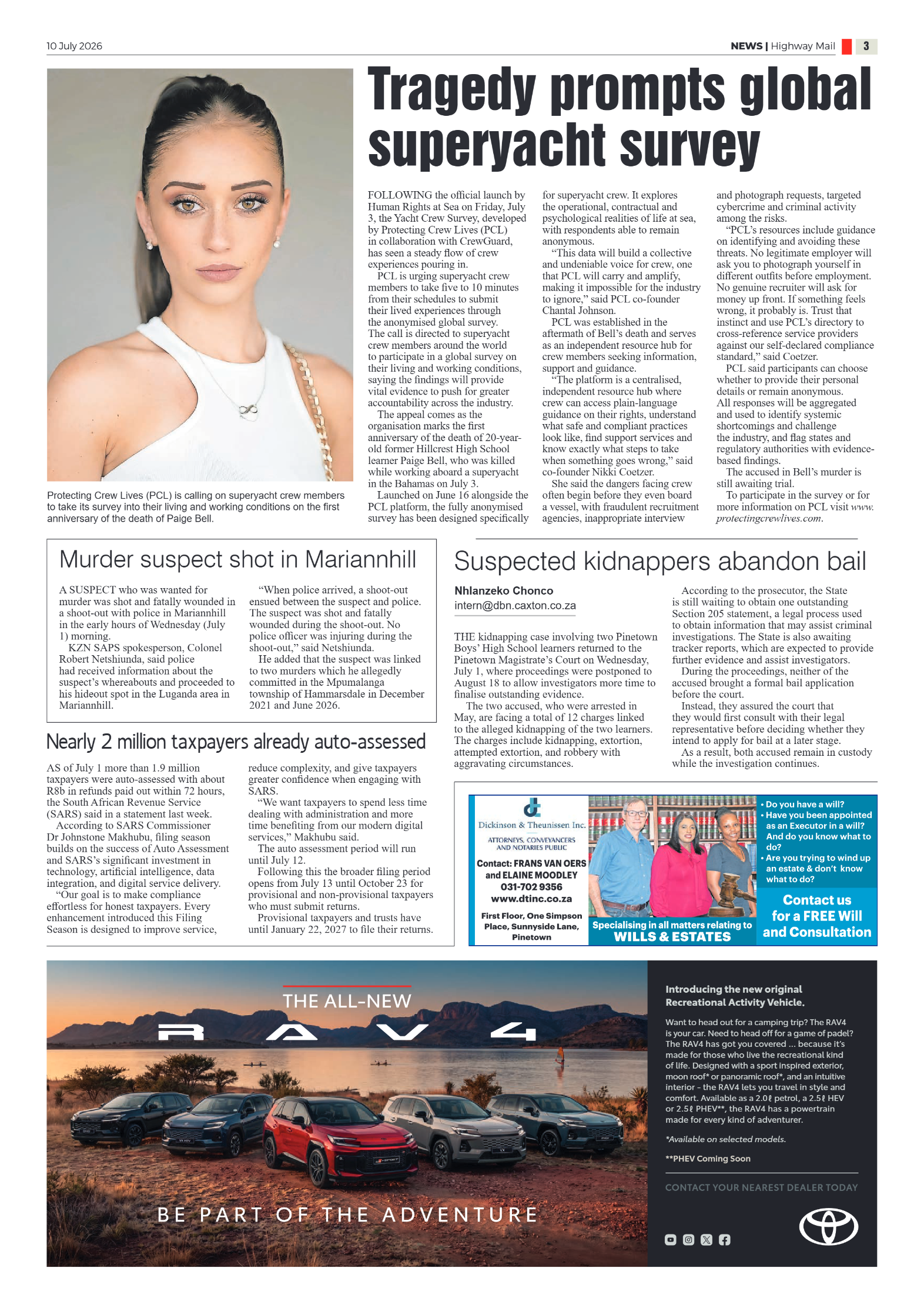 Highway Mail 10 July 2026 page 3