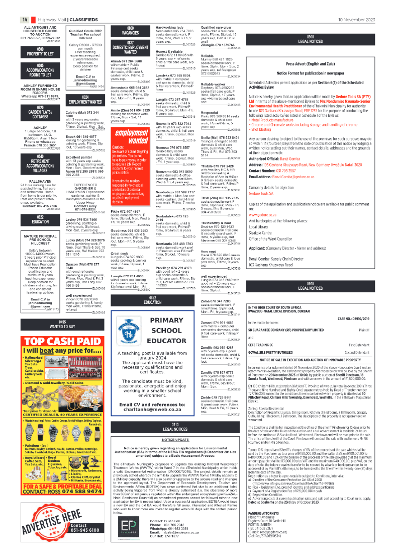 Highway Mail 10 November 2023 page 14