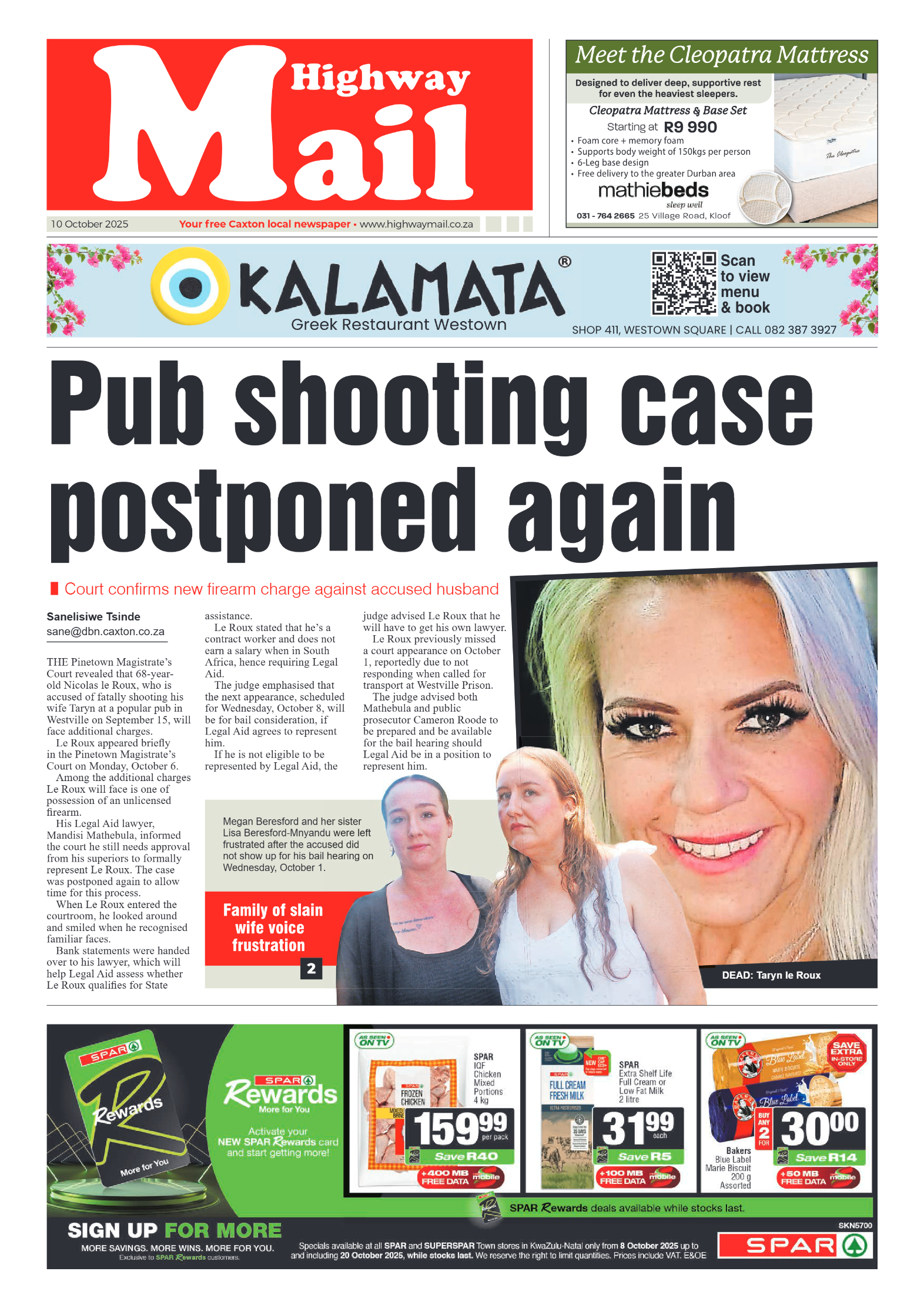 Highway Mail 10 October 2025 page 1