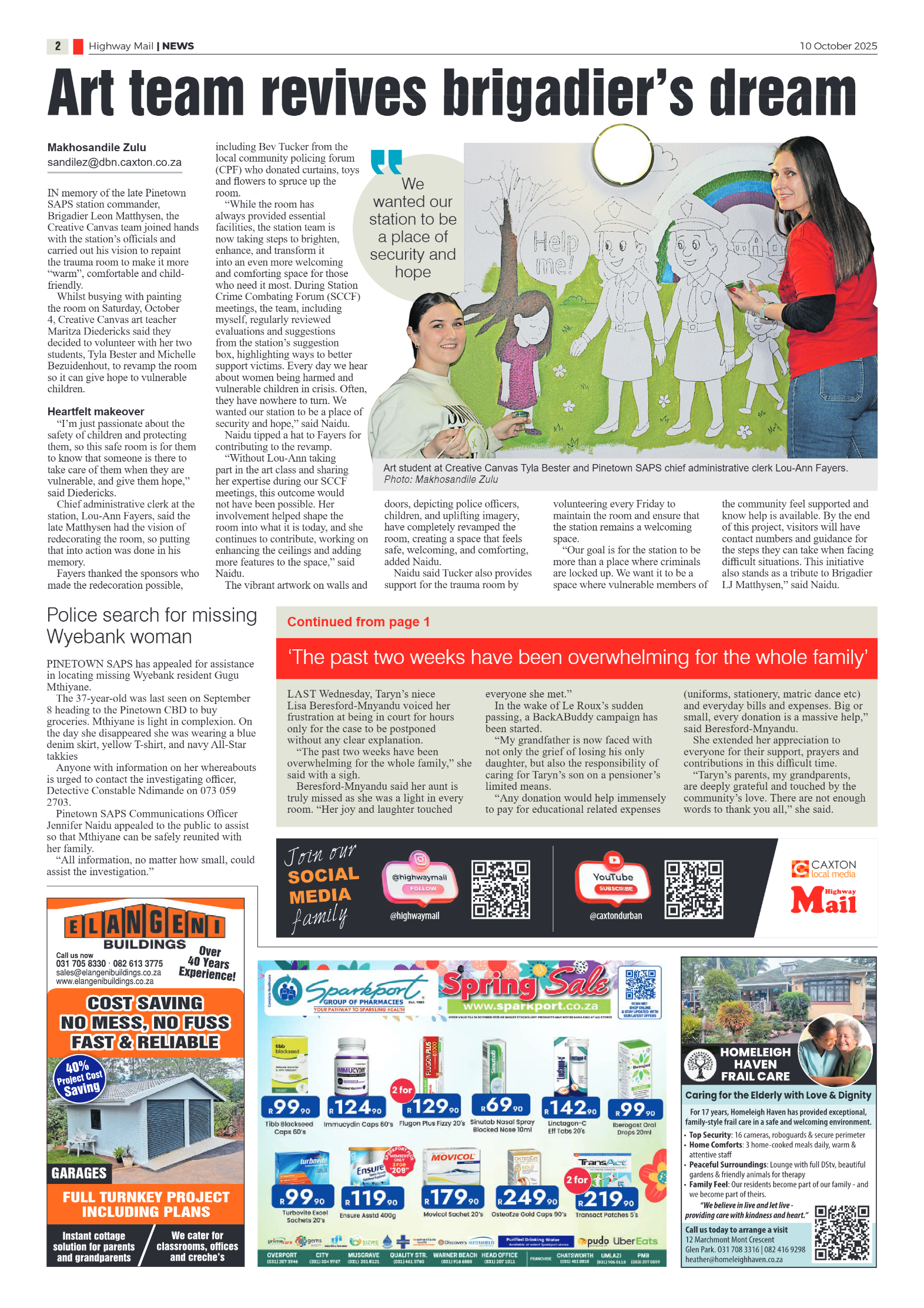 Highway Mail 10 October 2025 page 2