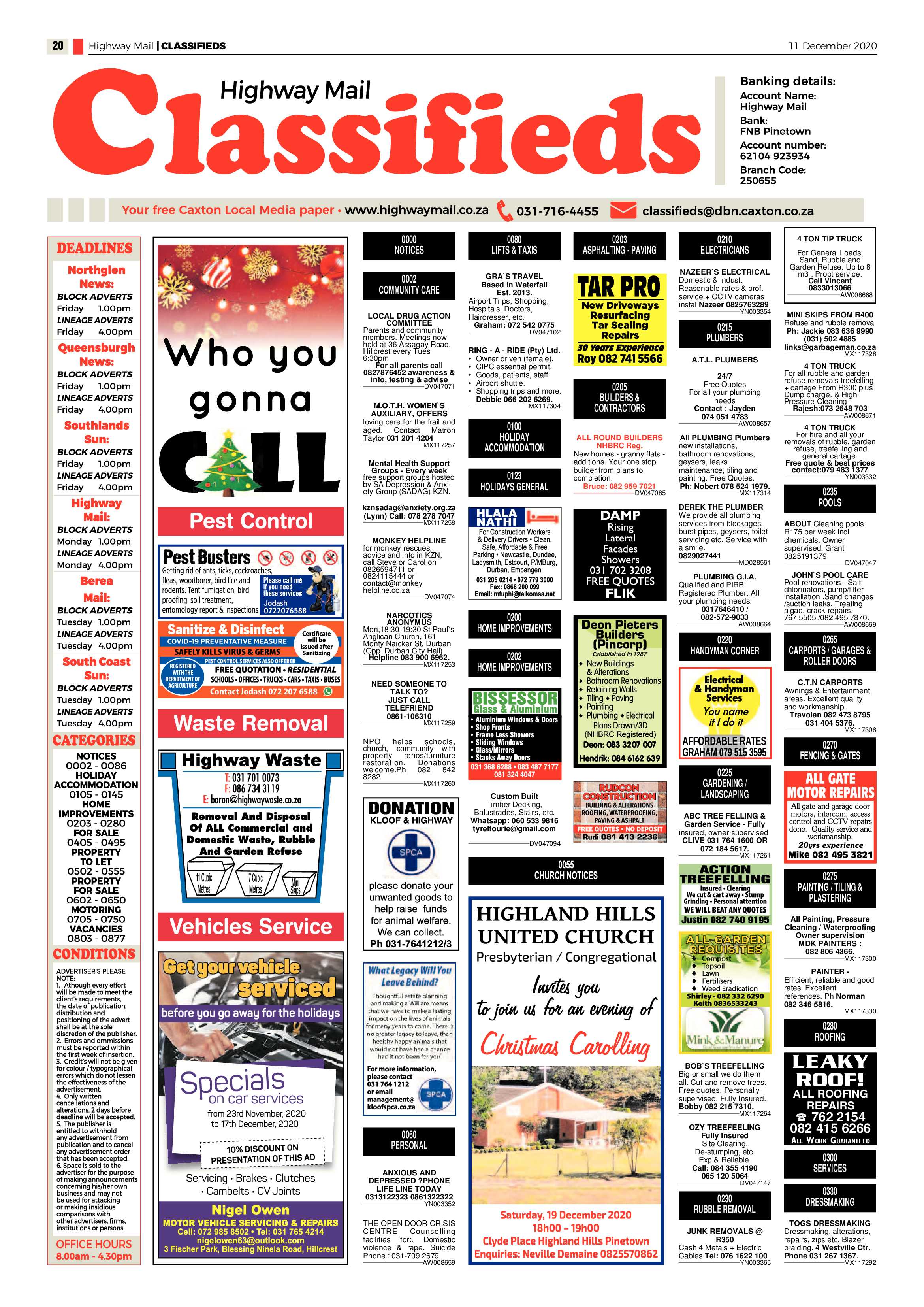 Highway Mail 11 December 2020 page 20