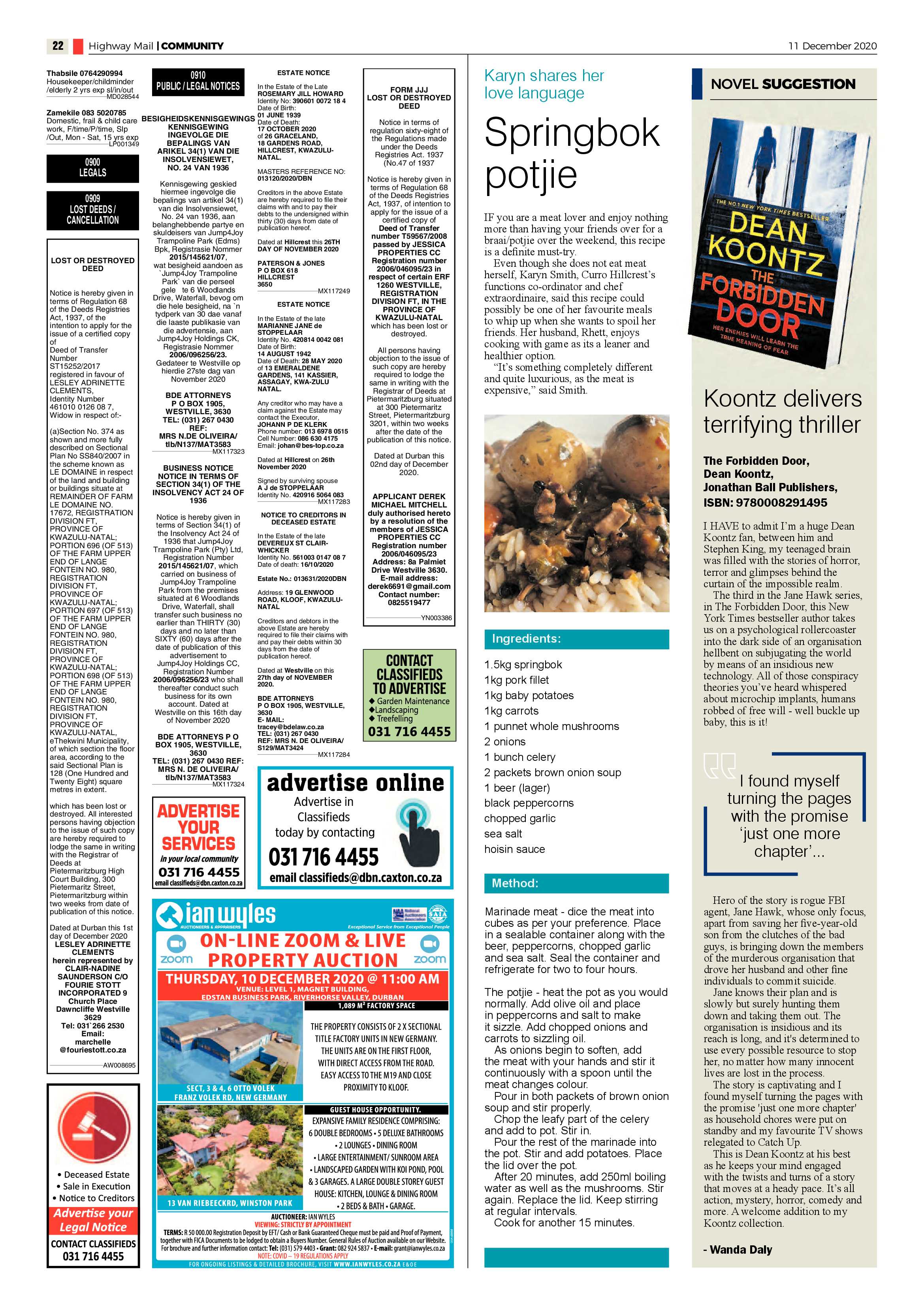 Highway Mail 11 December 2020 page 22