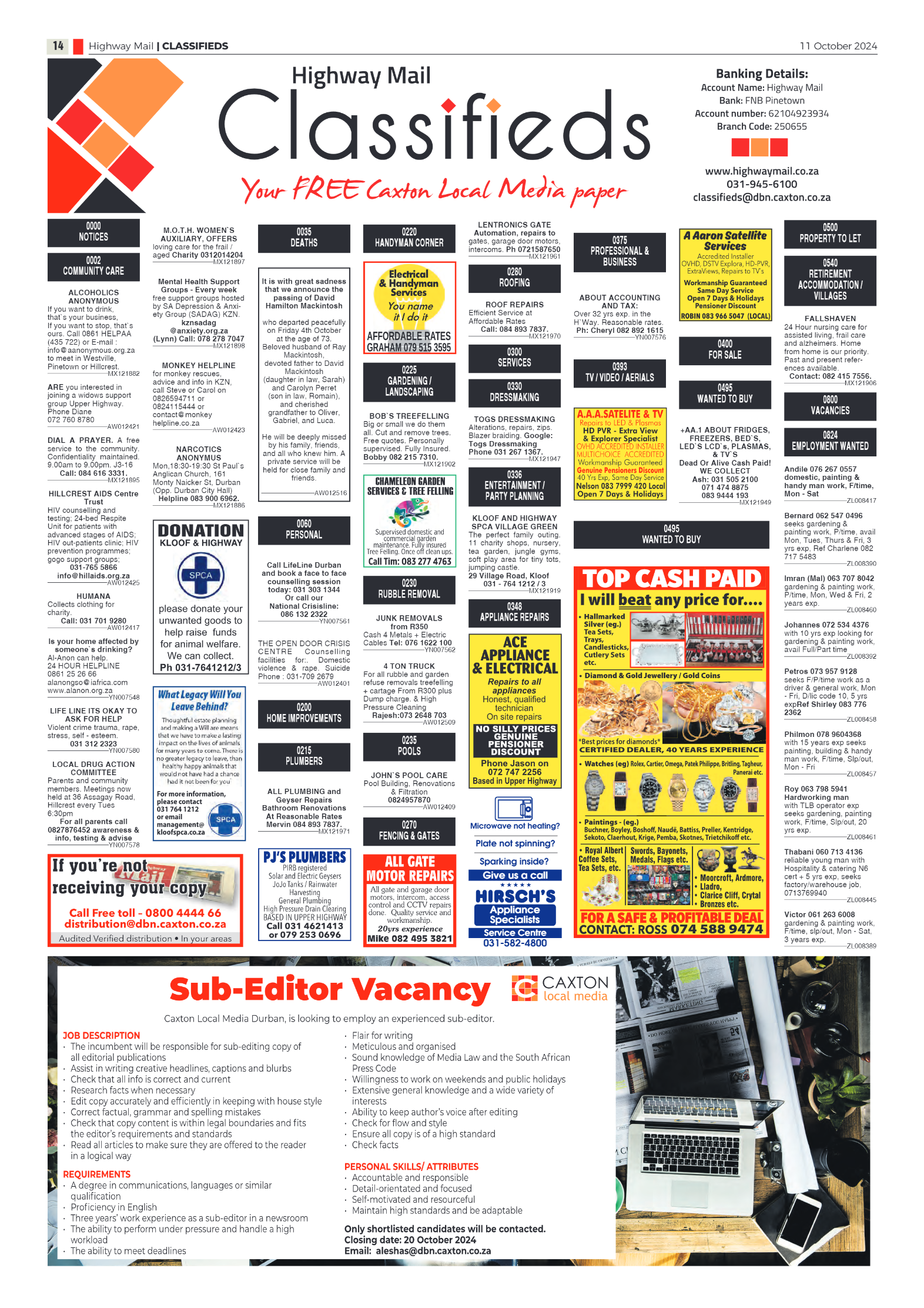 Highway Mail 11 October 2024 page 14