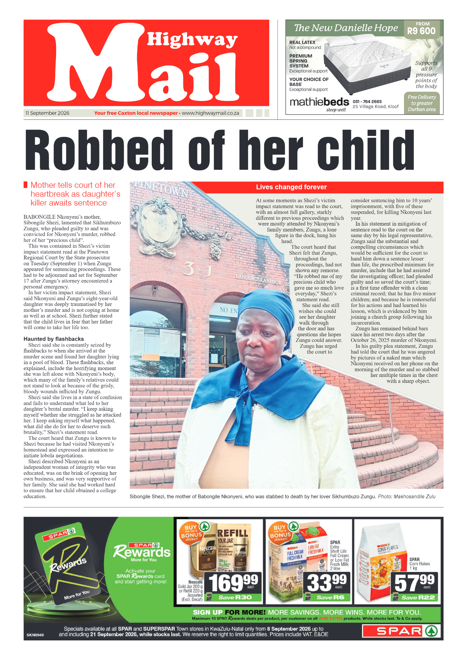 Highway Mail 11 September 2026 page 1