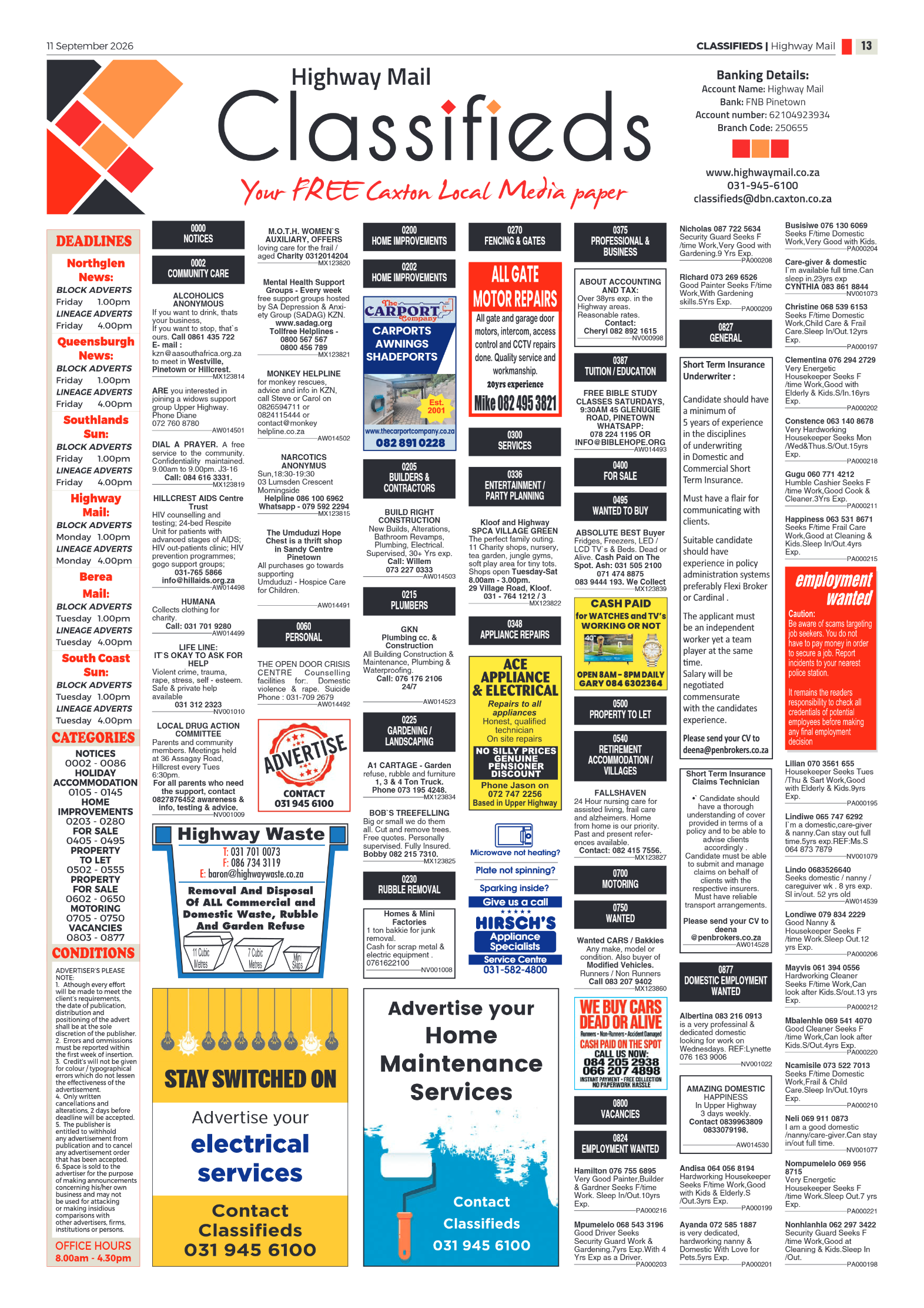 Highway Mail 11 September 2026 page 13