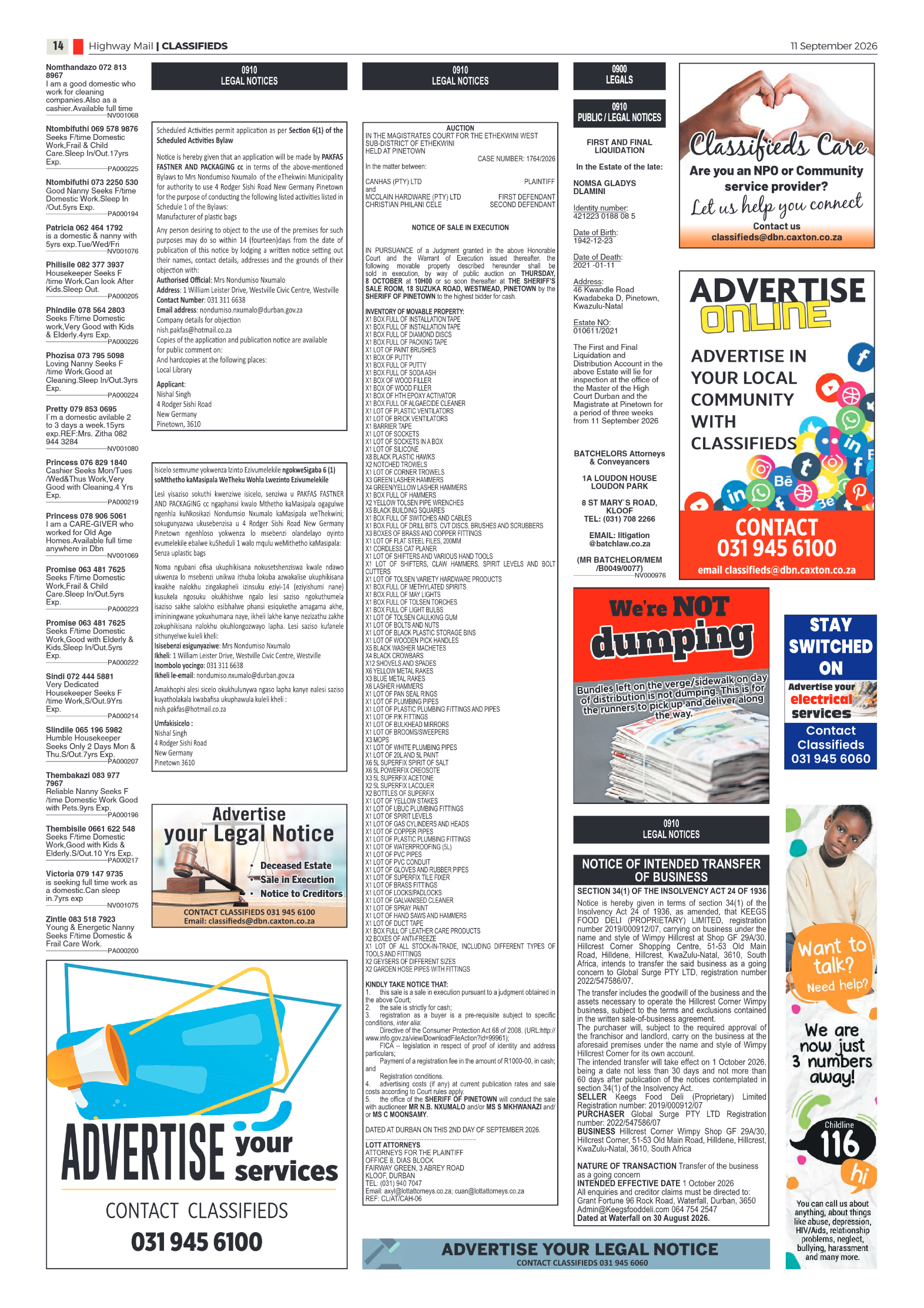 Highway Mail 11 September 2026 page 14