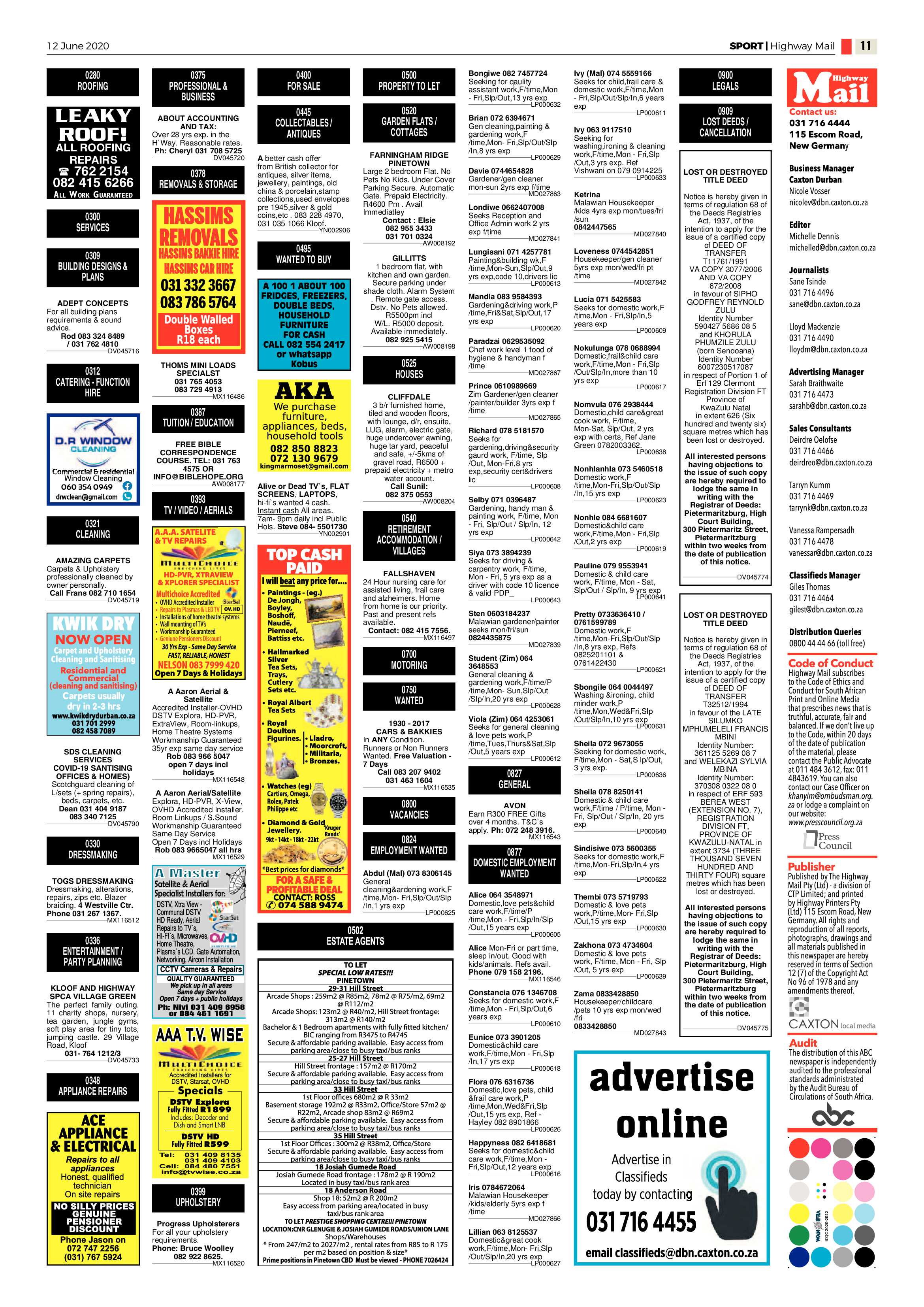 Highway Mail 12 June 2020 page 11