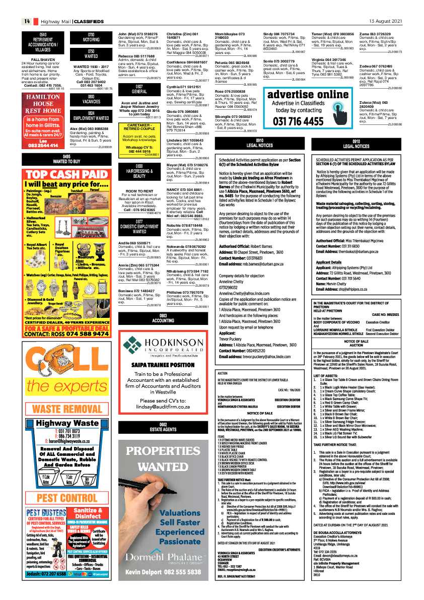 Highway Mail 13 August 2021 page 14