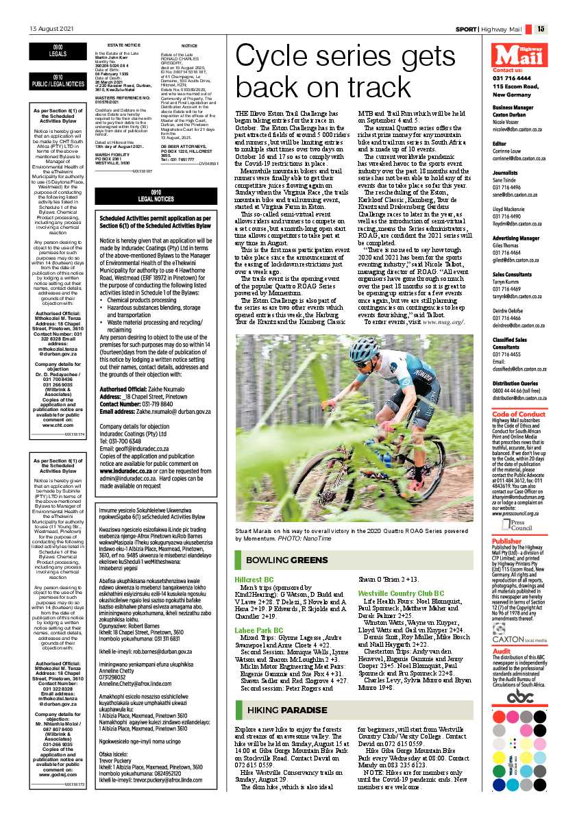 Highway Mail 13 August 2021 page 15