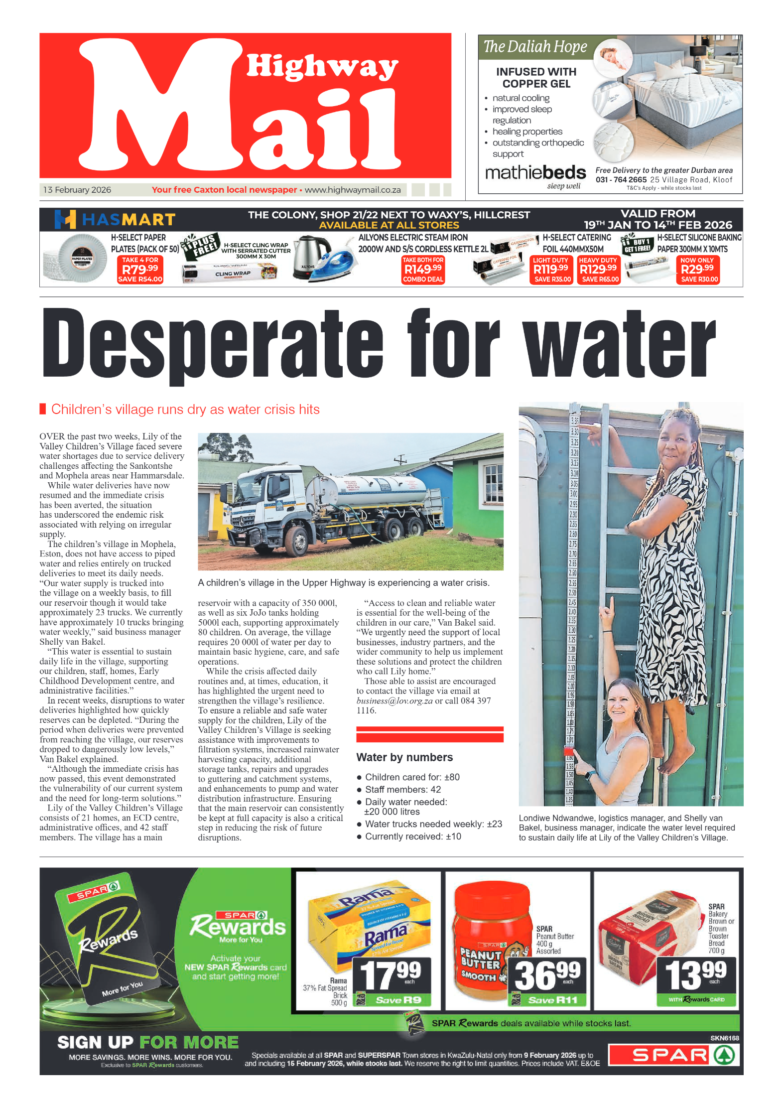 Highway Mail 13 February 2026 page 1