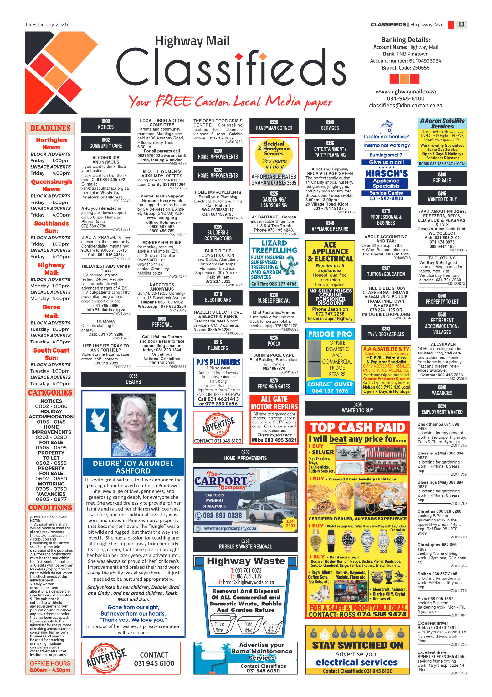 Highway Mail 13 February 2026 page 13