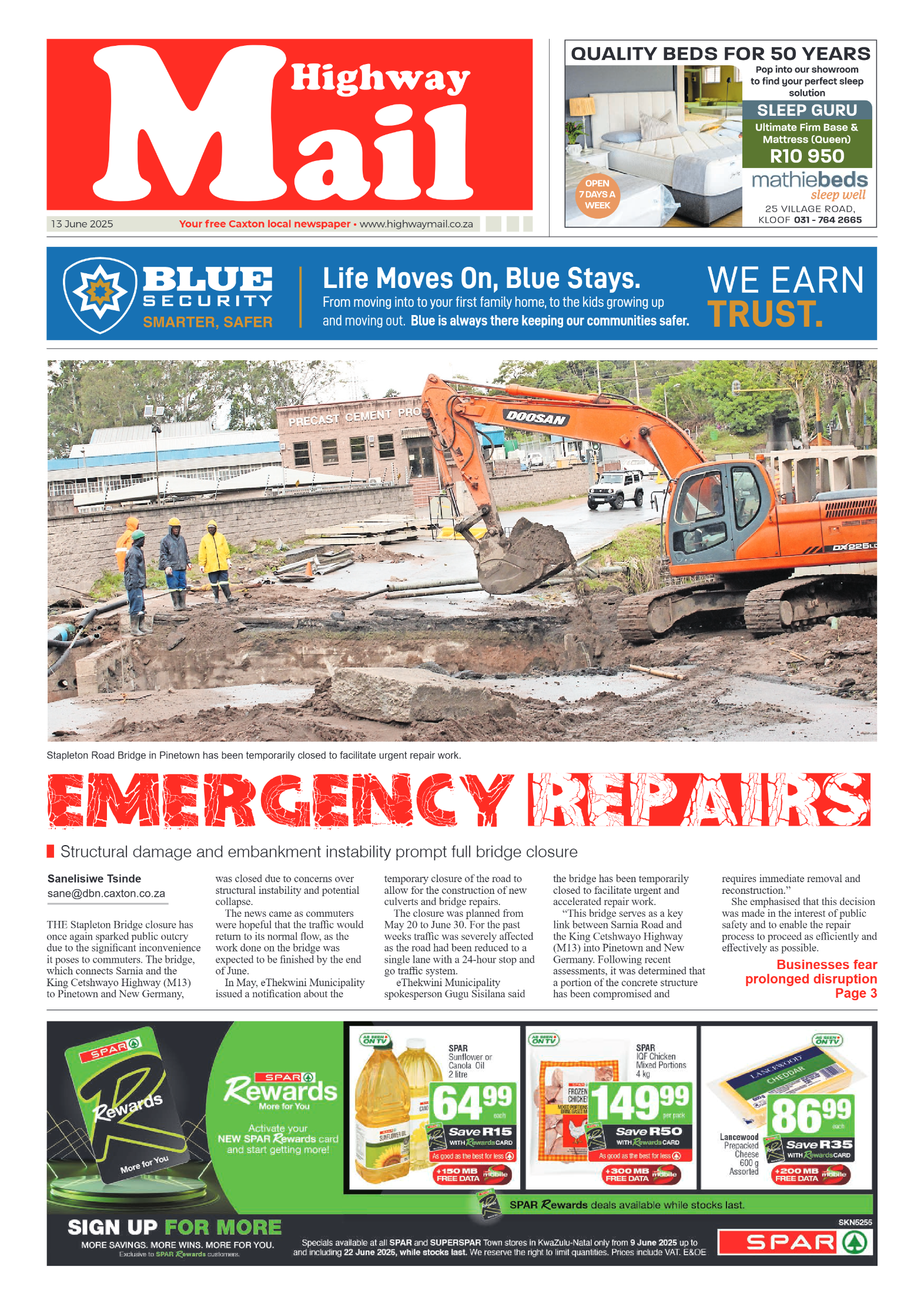Highway Mail 13 June 2025 page 1