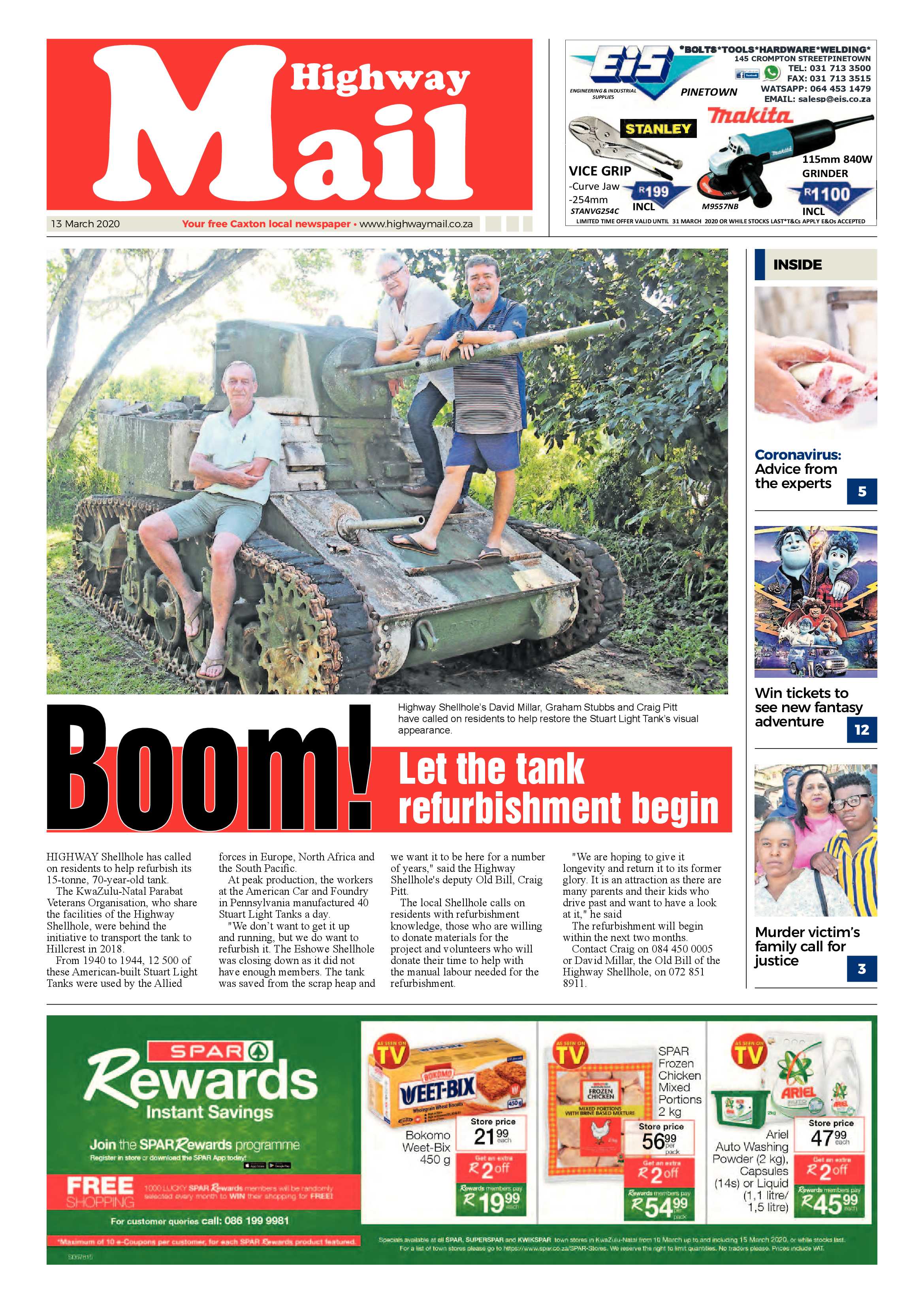 Highway Mail 13 March 2020 page 1